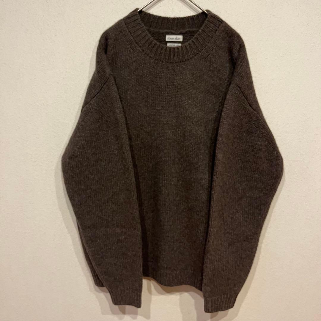 【美品】steven alan 23AW ハミルトンラムウール ニット ブラウン