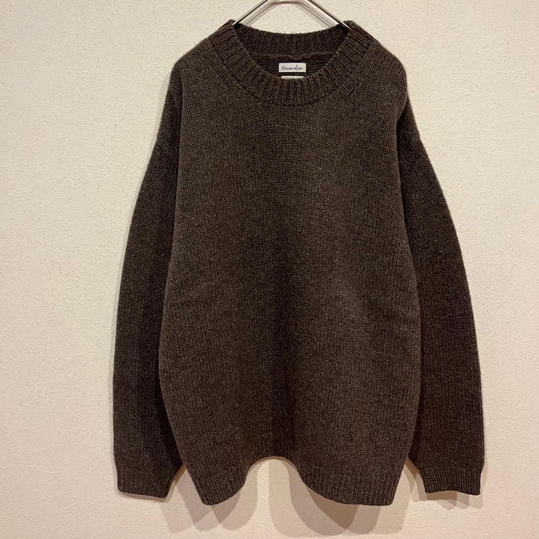 【美品】steven alan 23AW ハミルトンラムウール ニット ブラウン
