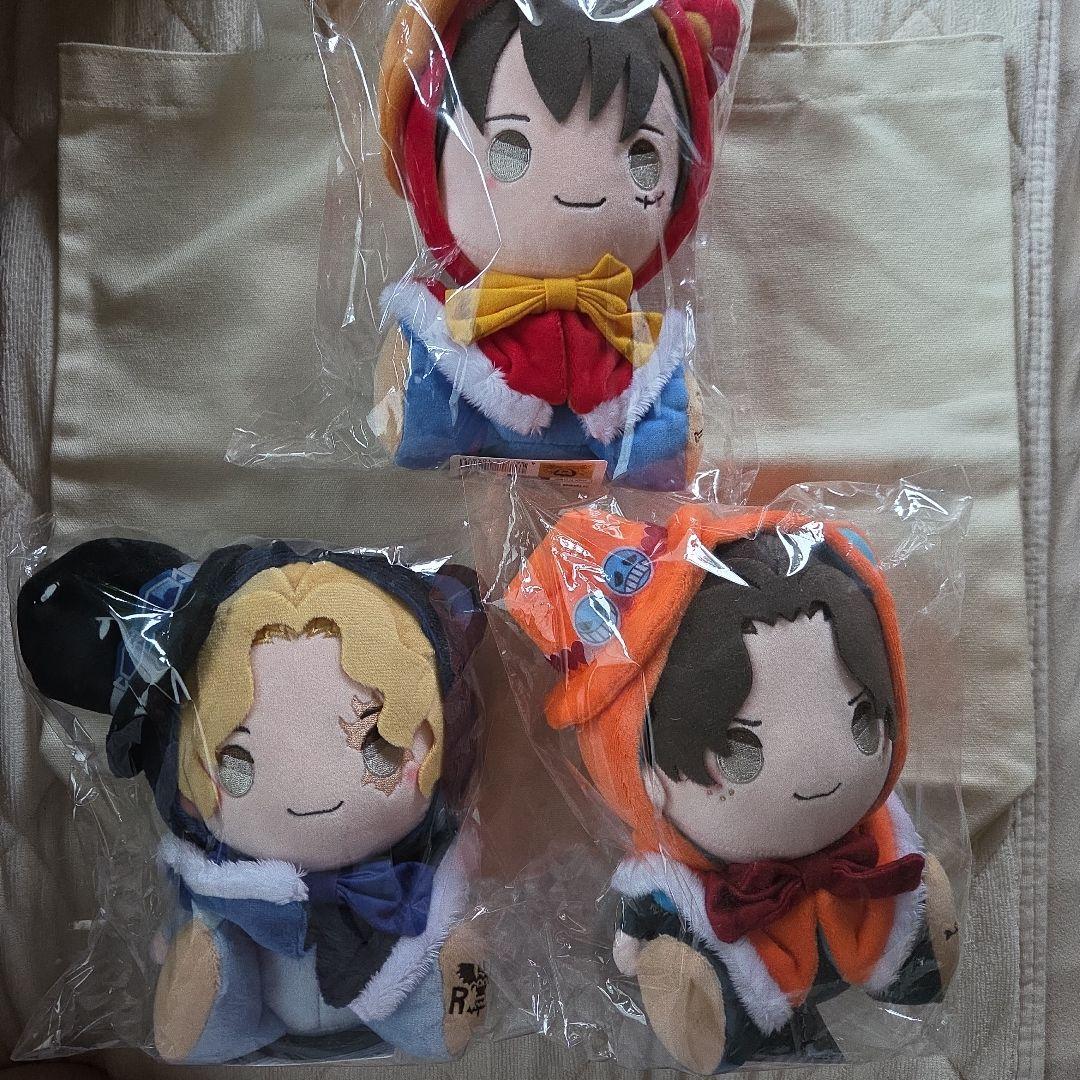 ONE PIECE けもポン ぬいぐるみ　ルフィ　サボ　エース