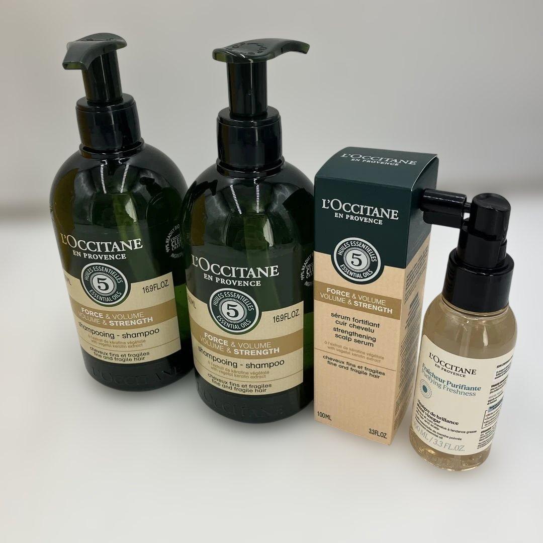 ロクシタン シャンプー2本 頭皮美容液 洗い流さないトリートメント 4本セット