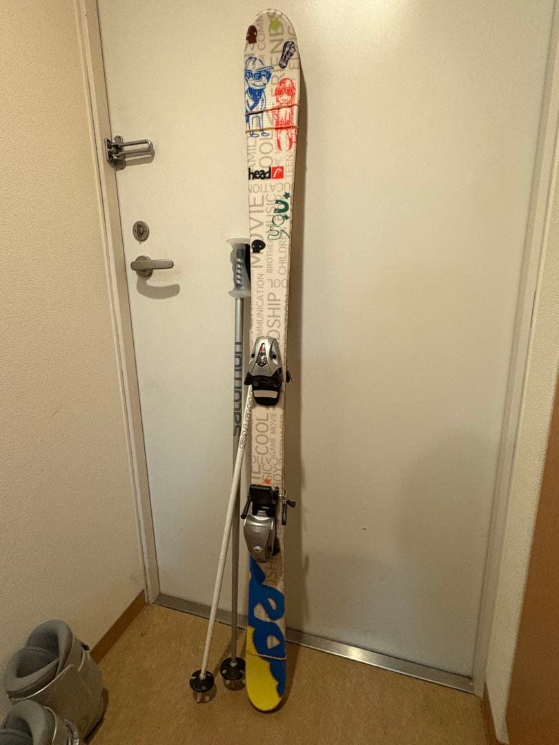 Head スキーセット (ブーツ24.5cm・ストック・板付) 約140cm