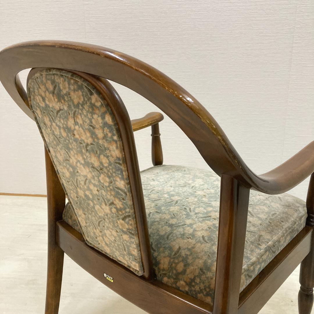 【オールドカリモク】コロニアル　一人掛けソファ　シングルソファ　椅子　２脚セット