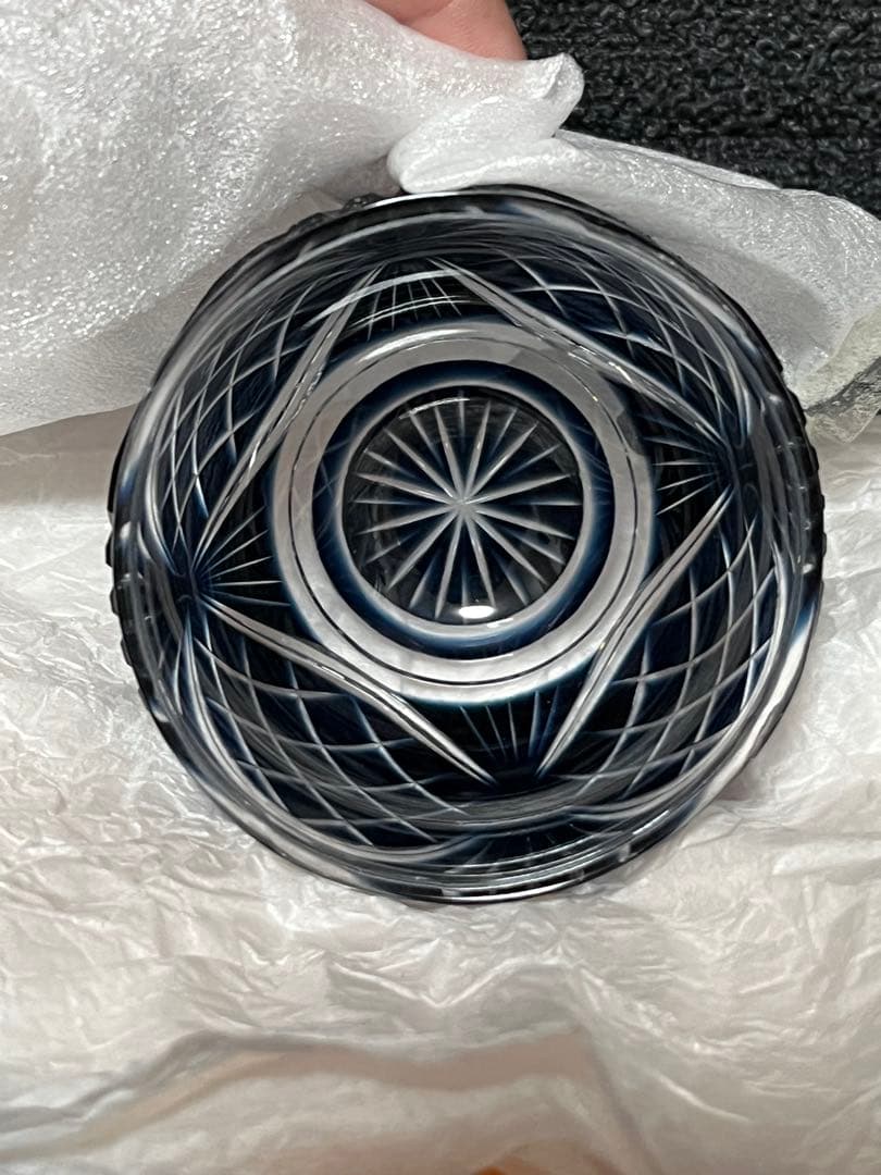 薩摩ガラス工芸作　薩摩切子　切子小付鉢