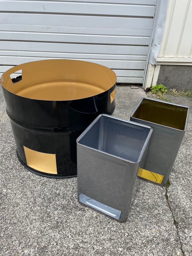 ナチュラルフルーツ ドラム缶 一斗缶 焼却炉セット 茶色の蓋付き