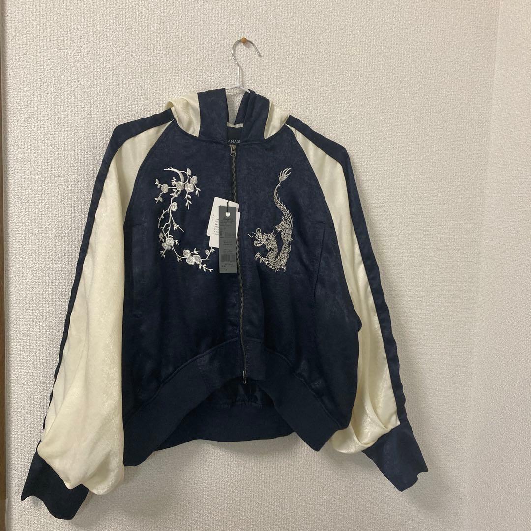 【値下げしました】JEANASIS ネイビー ホワイト スカジャン F