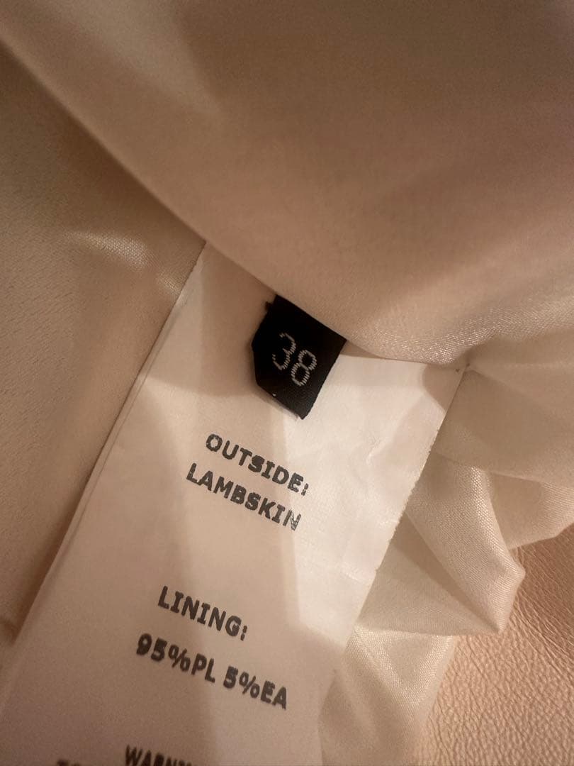 EMMETI⭐︎エンメティ レザー七分丈レディースジャンパー羊革 ラムスキン　38