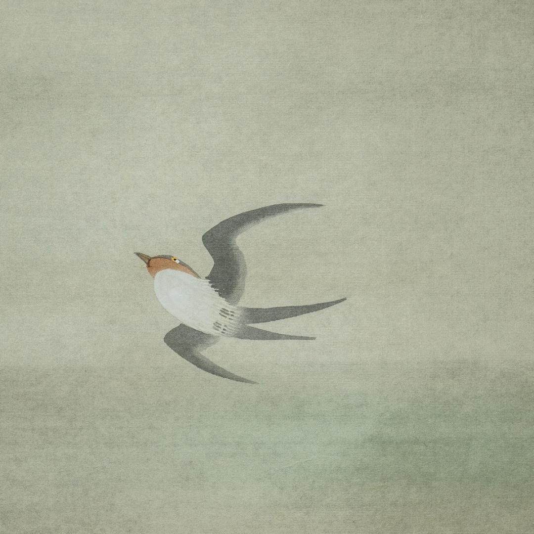 掛軸-1324　堤不羈　万葉四季　4幅対　共箱