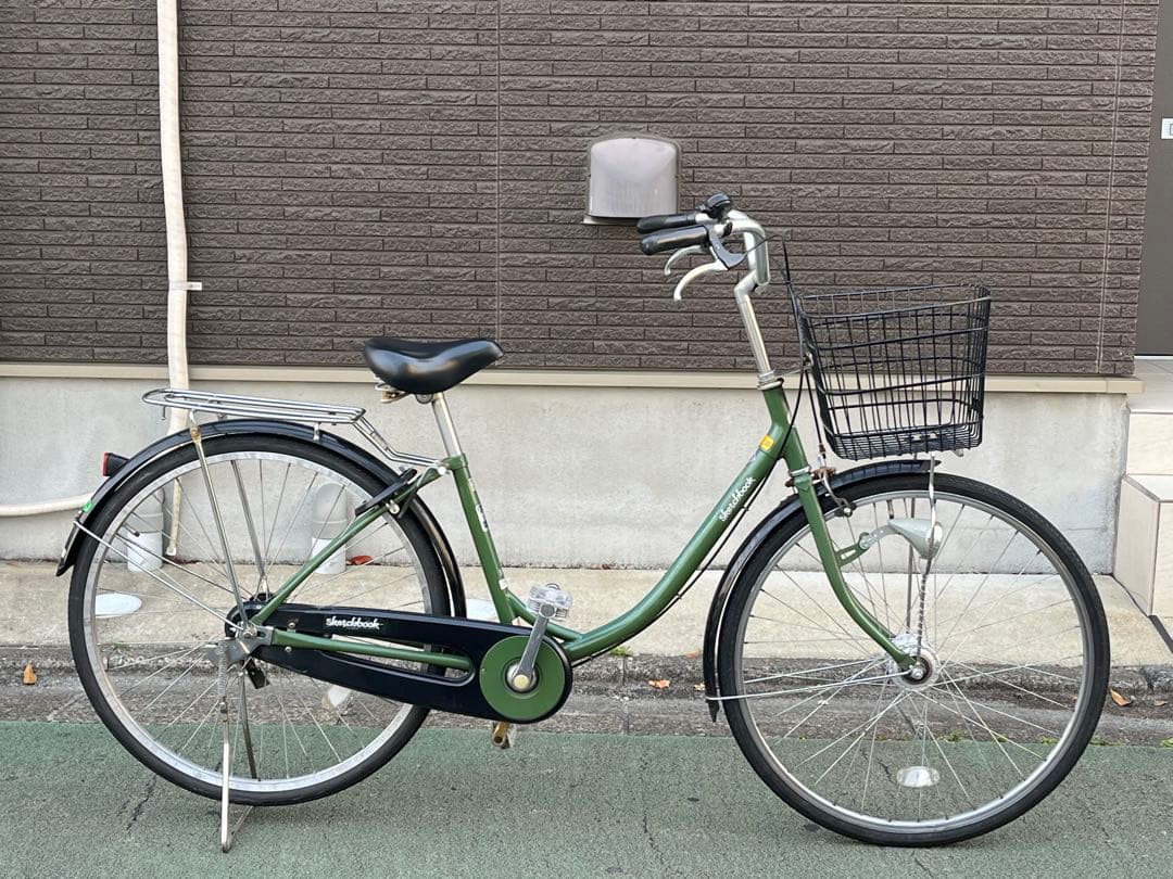 じ*こ様 中古ブリヂストンLEDオートライト自転車26インチ★グリーン※配達地域