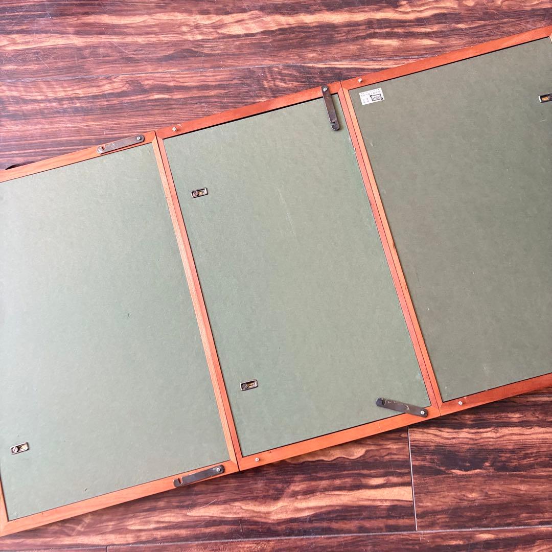 歌川広重「武陽金澤八勝夜景」木版画 三枚 額装 浮世絵 錦絵 F