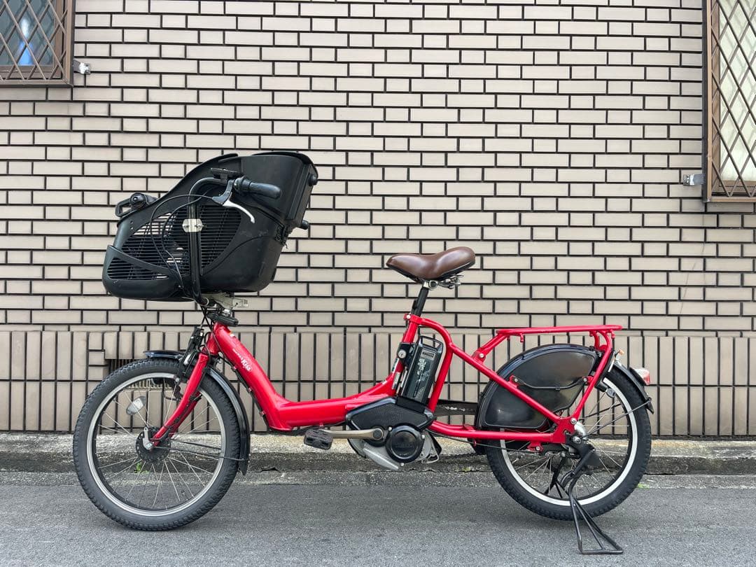 レッド 電動アシスト自転車 チャイルドシート付き