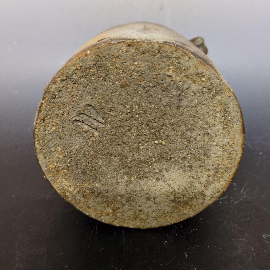 人間国宝 伊勢崎淳 作 備前双耳花生