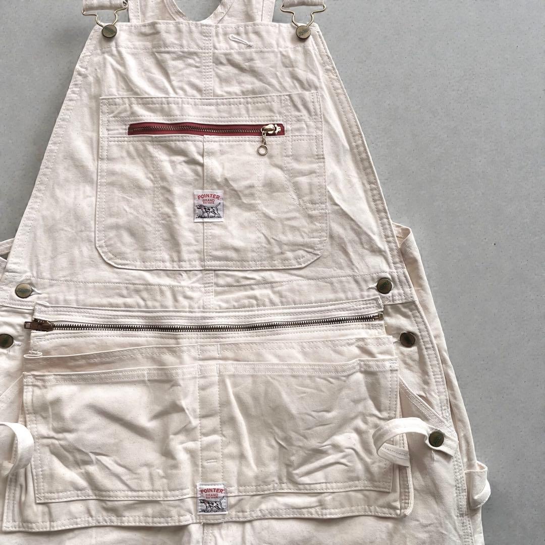 希少✨POINTER ポインターエプロン付きUSA製W36デニムオーバーオール