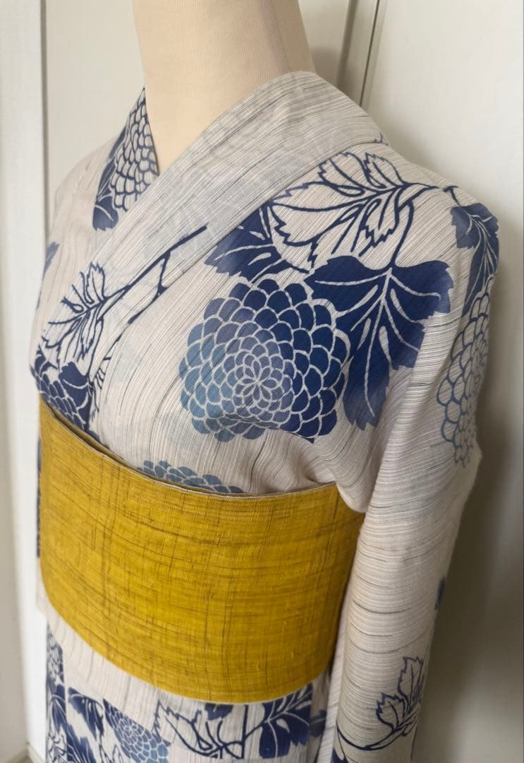 お値引き品！東京本染 ＜源氏物語＞の浴衣とリバーシブル麻の半幅帯セット