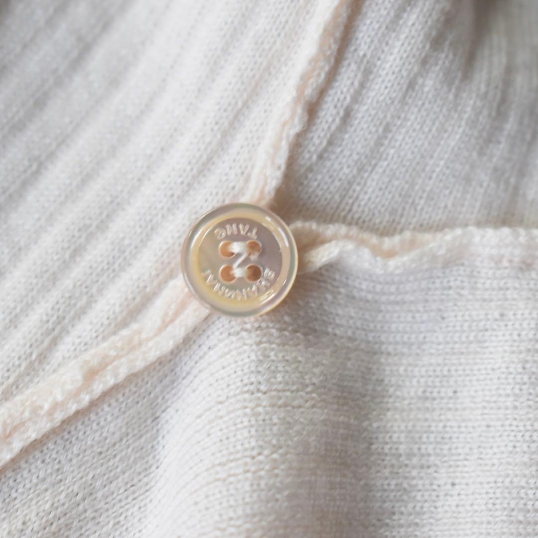 上海灘 メリノウール ドレープニットワンピース カーディガンXS イタリア製 白