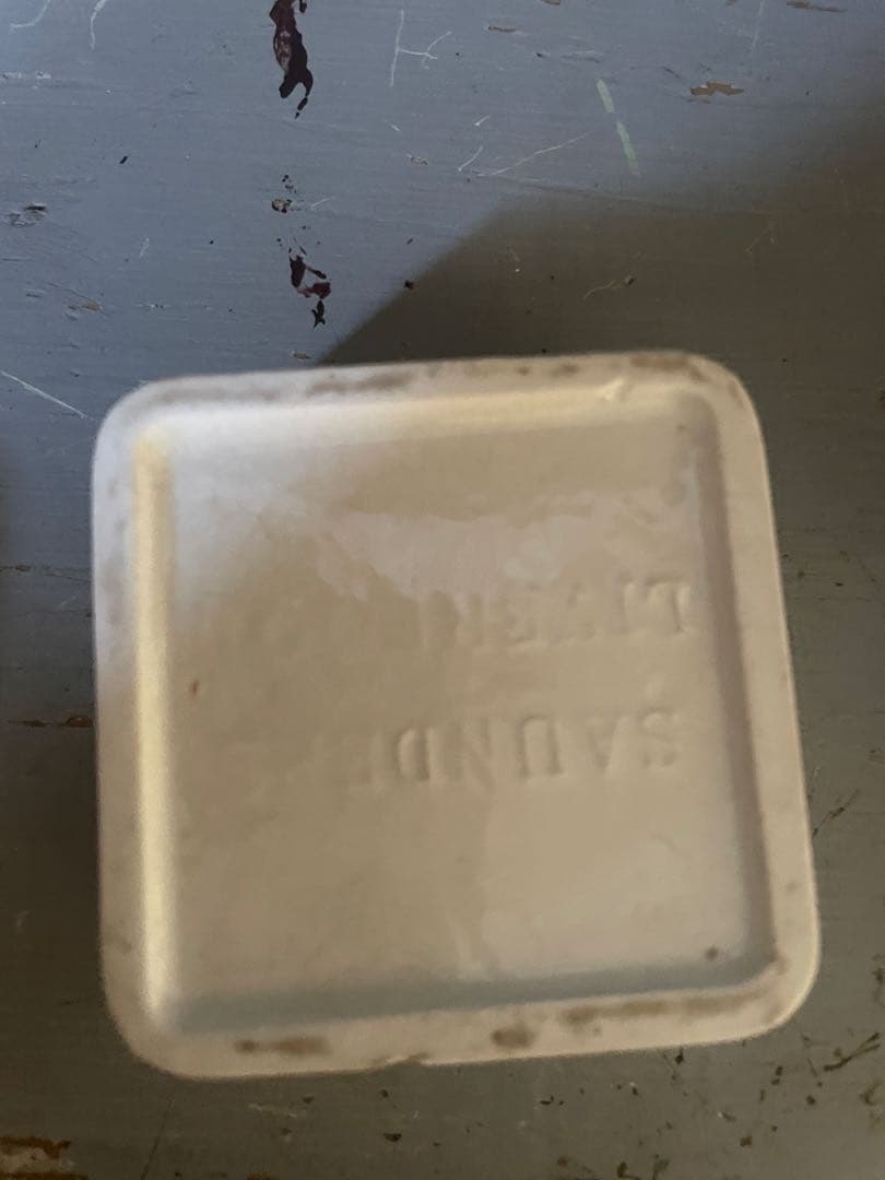 激レア　イギリスアンティーク　TOOTH PASTE ジャー　陶器　正方形