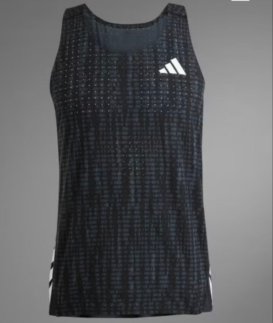 adidas ADIZERO タンクトップ カーボングレー 新品