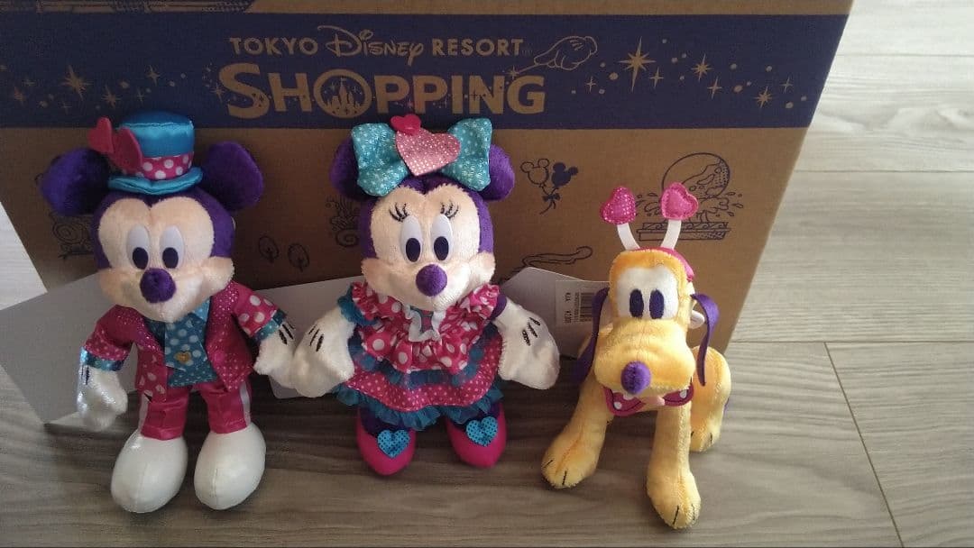 ディズニーパルパル2026ミッキー・ミニー・プルートぬいぐるみセット