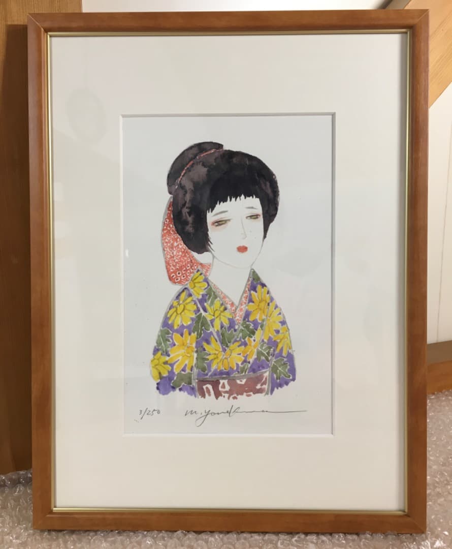 ○ 米倉斉加年「秋を待つ少女」 3/250 印刷作品　直筆サイン 真作