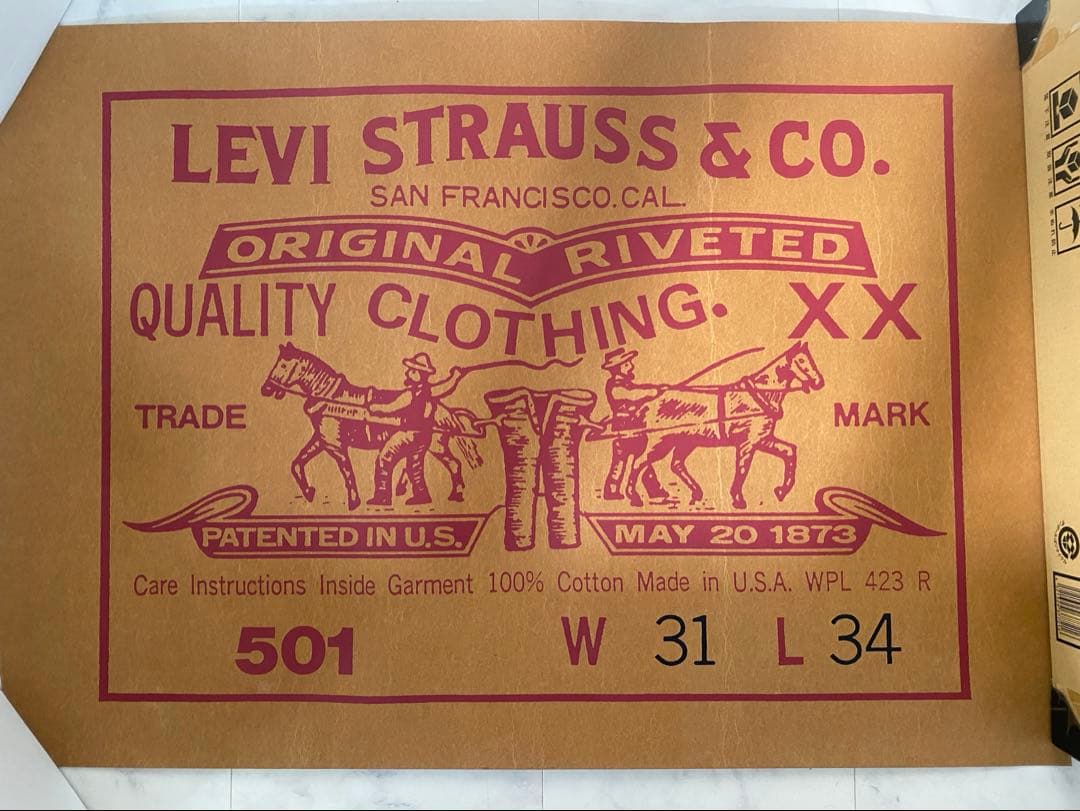 レトロ ビンテージ 特大紙パッチポスター levis 501 非売品