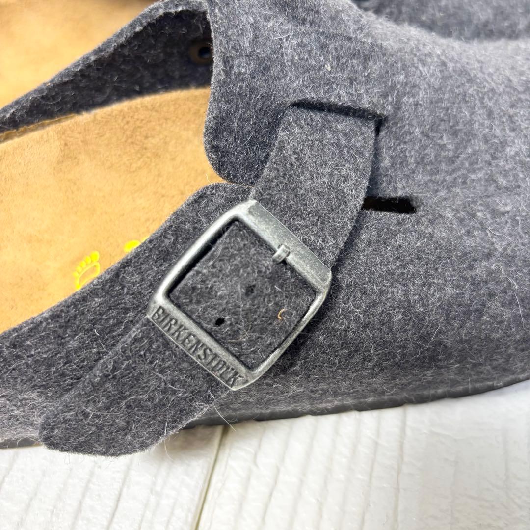 美品 ビルケンシュトック ボストン フェルト 37 24cm グレー