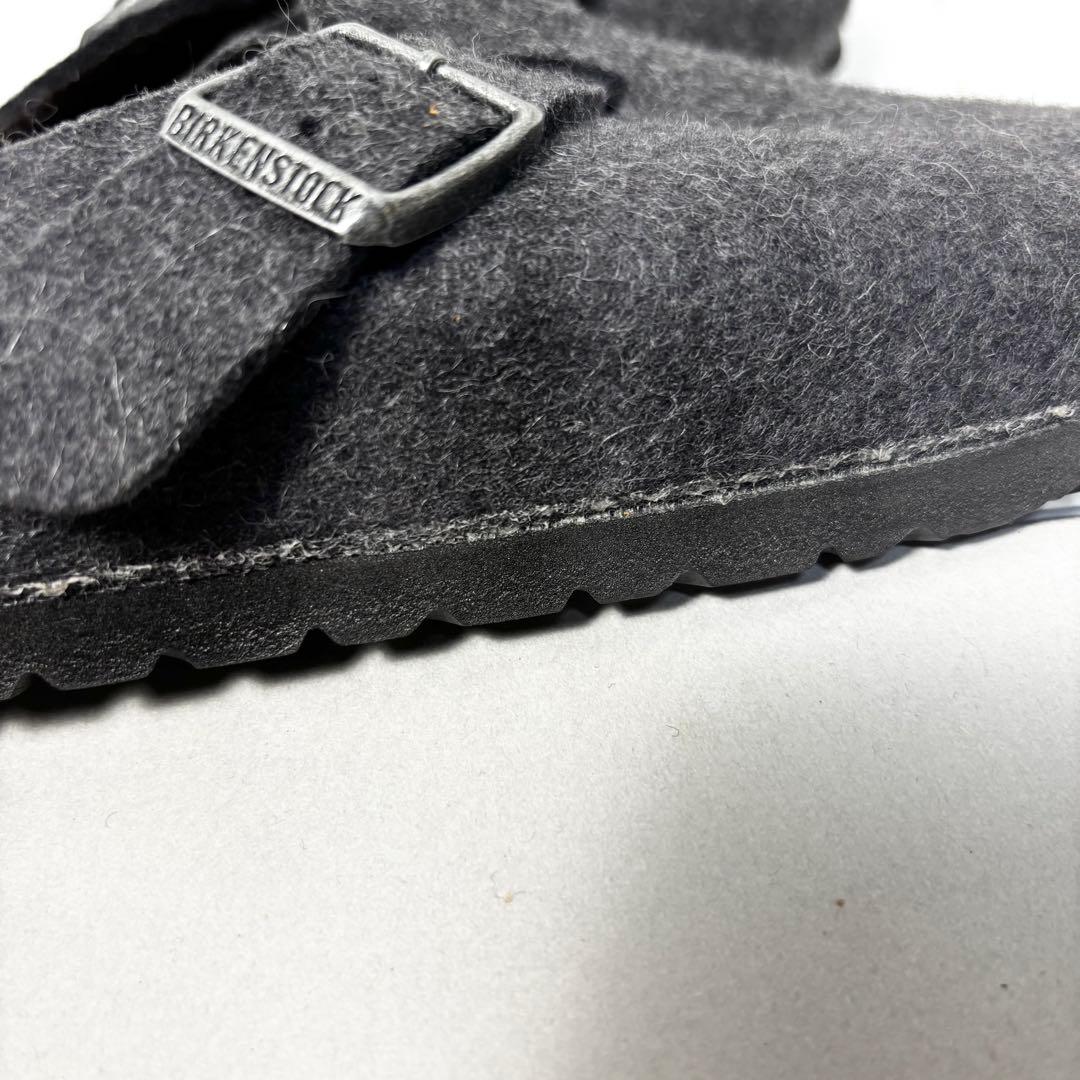 美品 ビルケンシュトック ボストン フェルト 37 24cm グレー