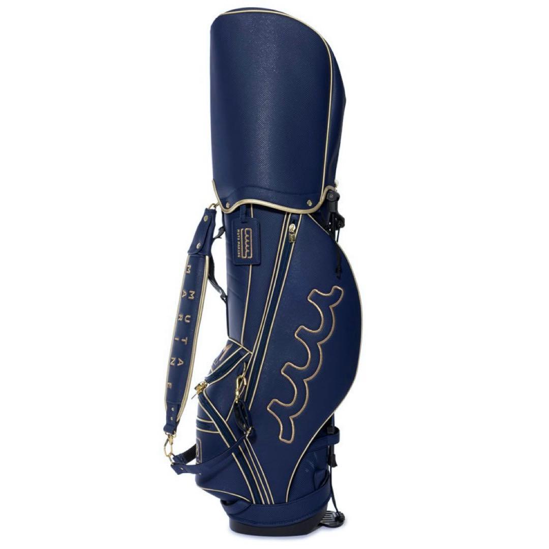 ムータマリン パンチングエシカルレザー スタンドキャディバッグとヘッドカバー