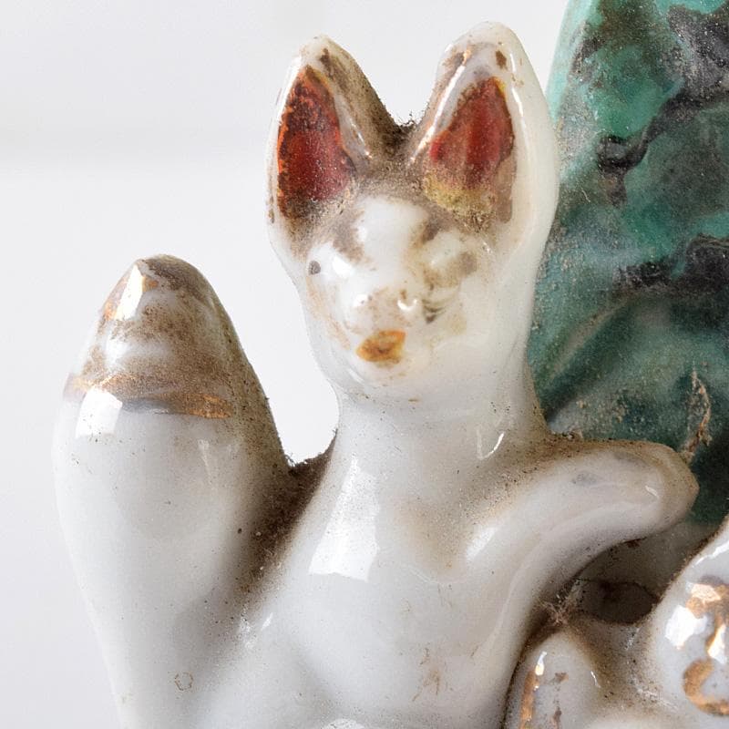 陶器製　色絵金彩　お稲荷さん　狐　3点まとめて　M　R8078