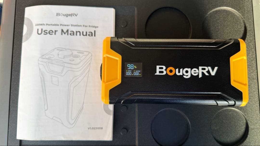 BougeRV 車載冷蔵庫用ポータブルバッテリー 220W　ACアダプター付