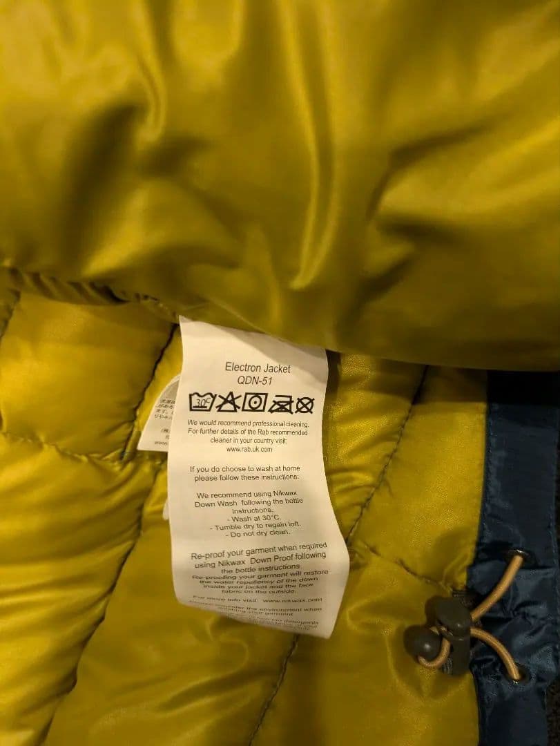 Rab ダウンジャケット M 青/黄色
