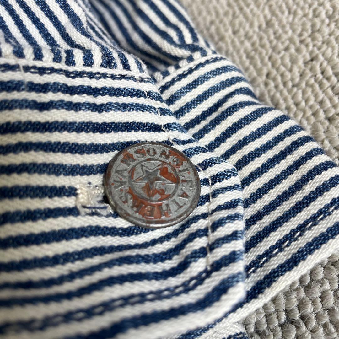 希少　VANSON バンソン　ストライプデニム つなぎ