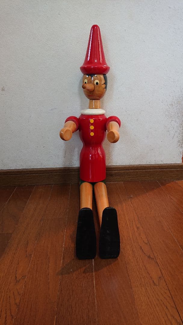 かつくん 木製ピノキオ人形 高さ約93cm 横幅約20cm