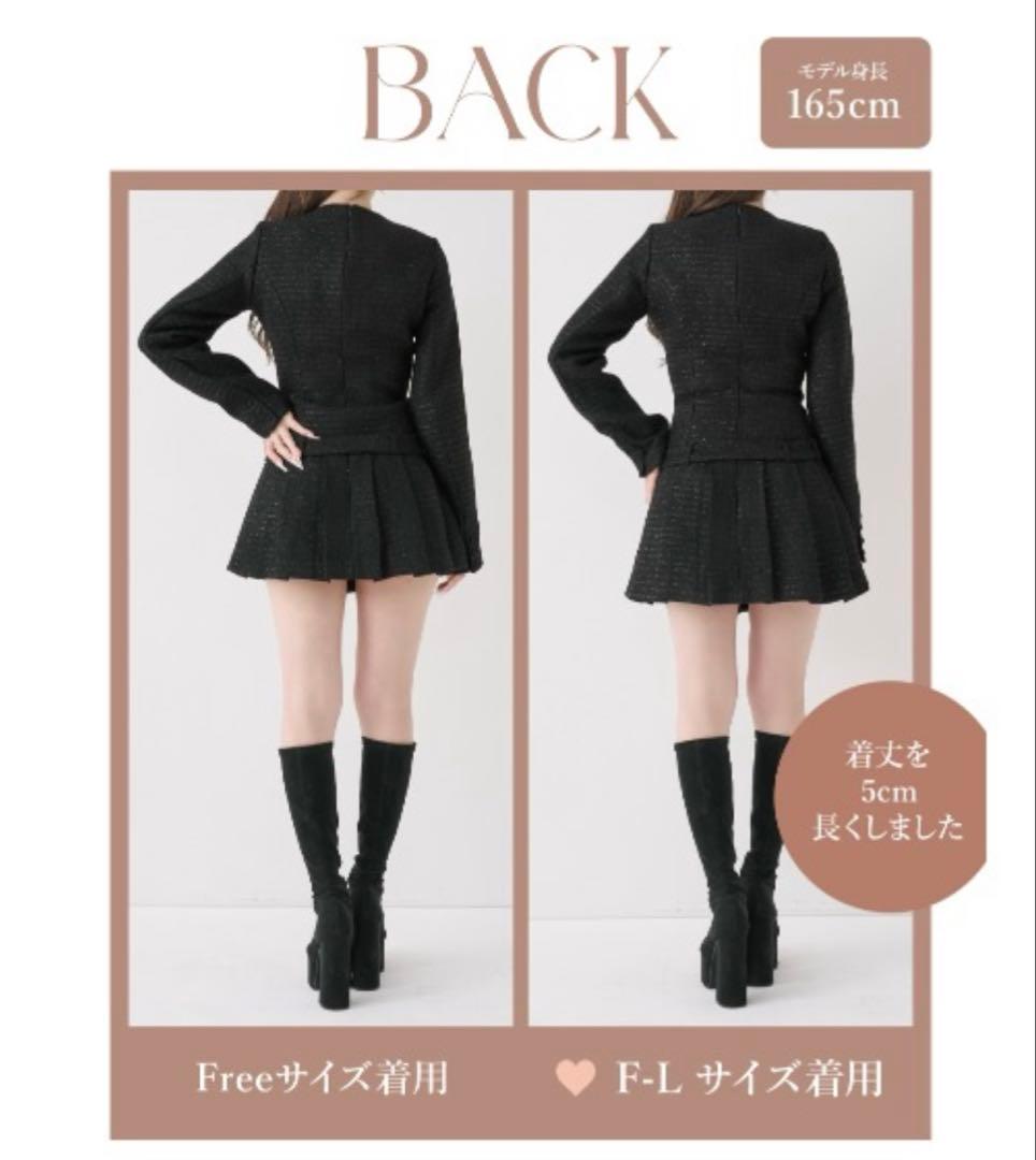 Darich ダーリッチ ボックスプリーツツイードミニワンピース ホワイト