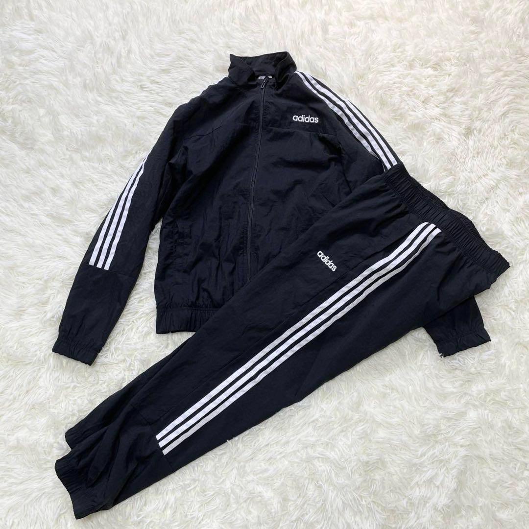 12【美品】adidas アディダス ジャージ セットアップ M 黒