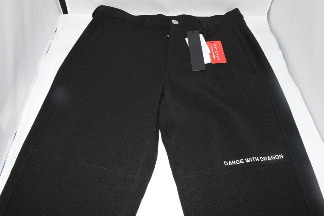 新品☆ダンスウィズドラゴン ゴルフ ストレッチ ボトムス ☆黒☆ウェスト87cm
