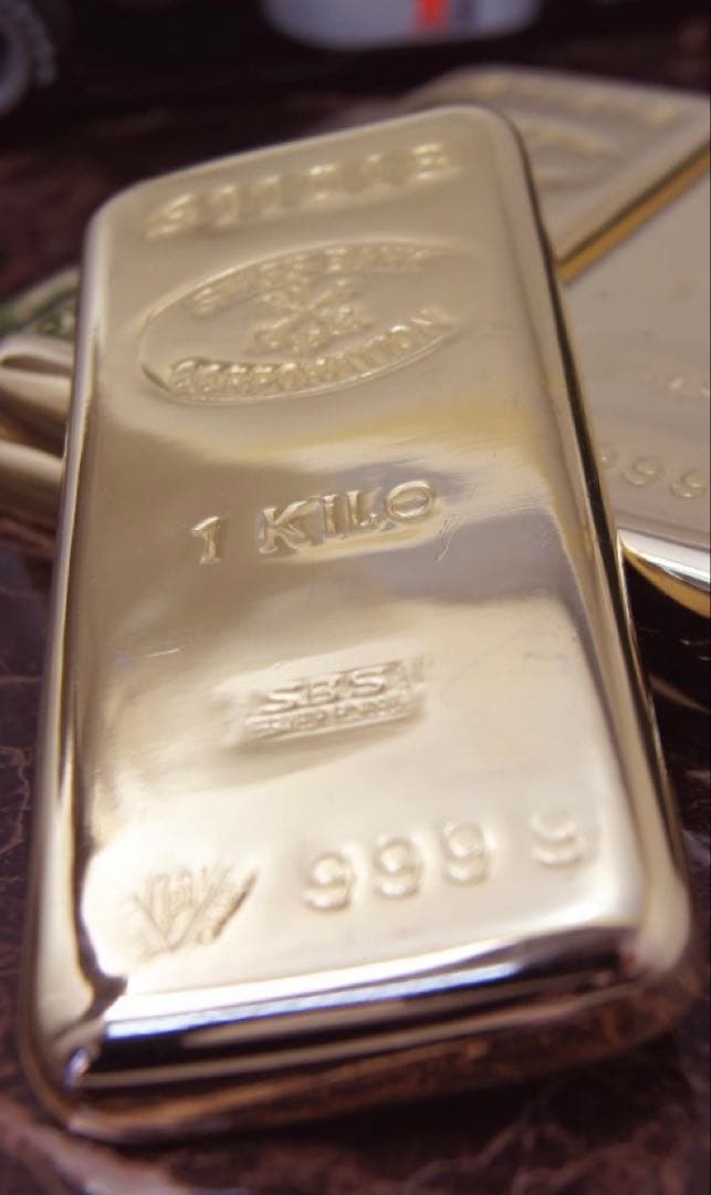 貴金属店☆展示用☆レプリカ延べ板24Kの1kgタイプ1枚☆新品☆他おまけ1点付