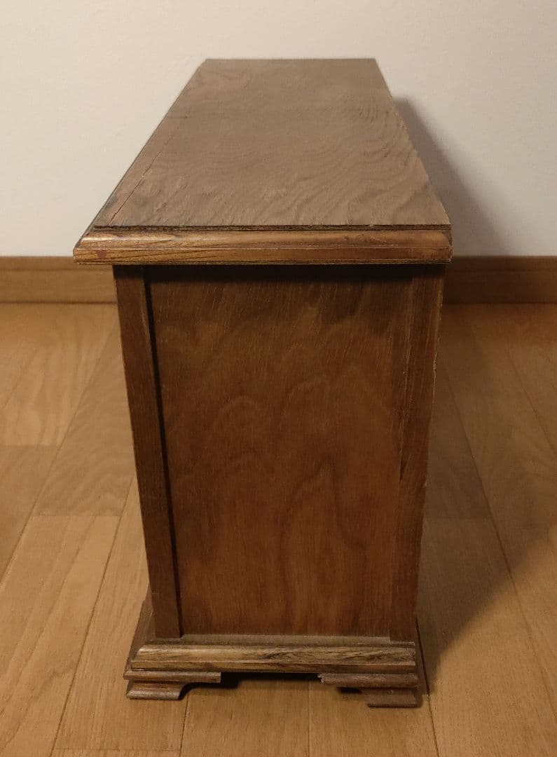 アンティーク 木製 オルゴールジュエリーBOX 収納キャビネット ガラス扉付