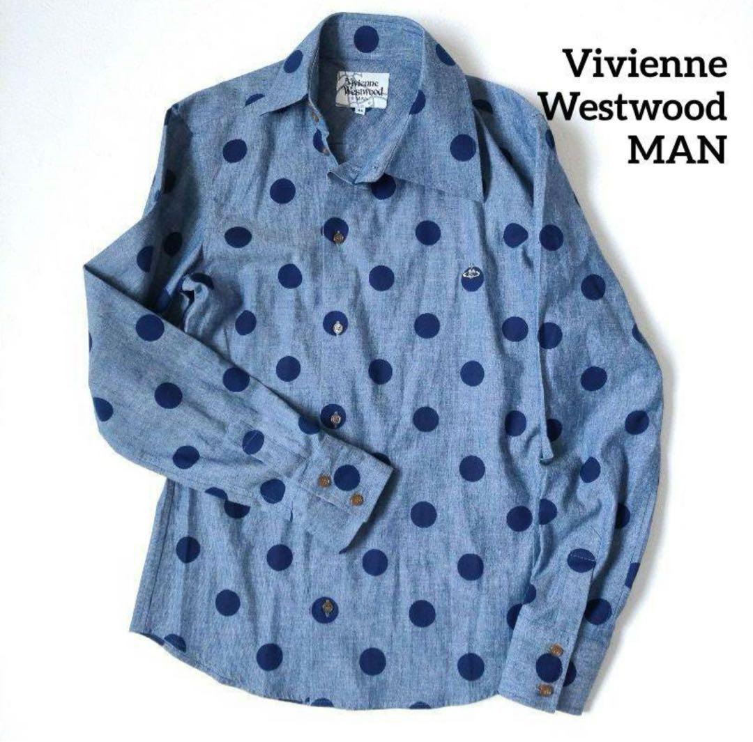 【美品】ヴィヴィアンウエストウッドマン　シャツ　アシンメトリー　オーブ　ドット