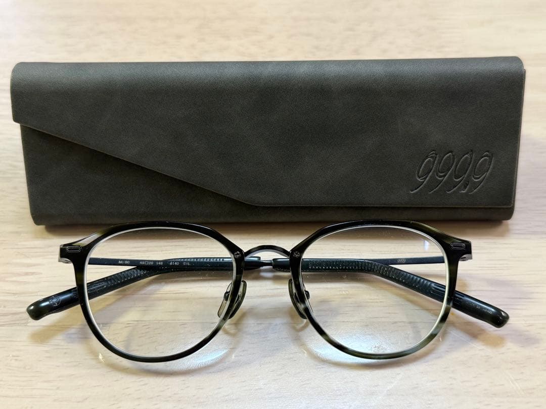 フォーナインズ 999.9 M-80 ミックスフレーム メガネ グリーンササ