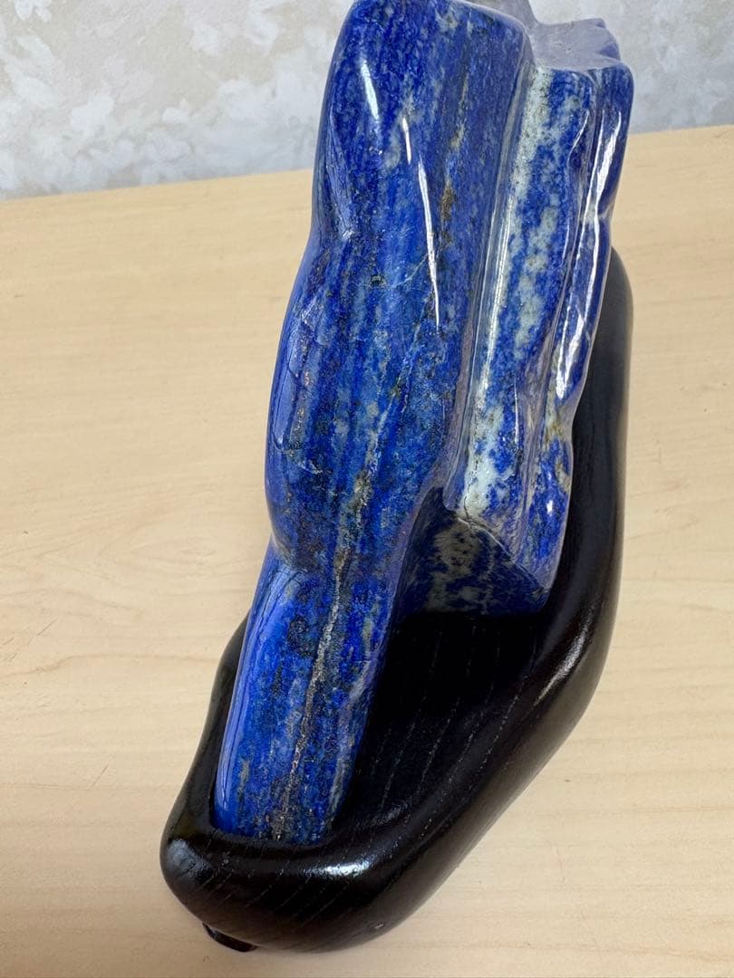 ラピスラズリ丸磨き台座込みで約3.3kg 色鮮やか　欠け割れ無し　高品質