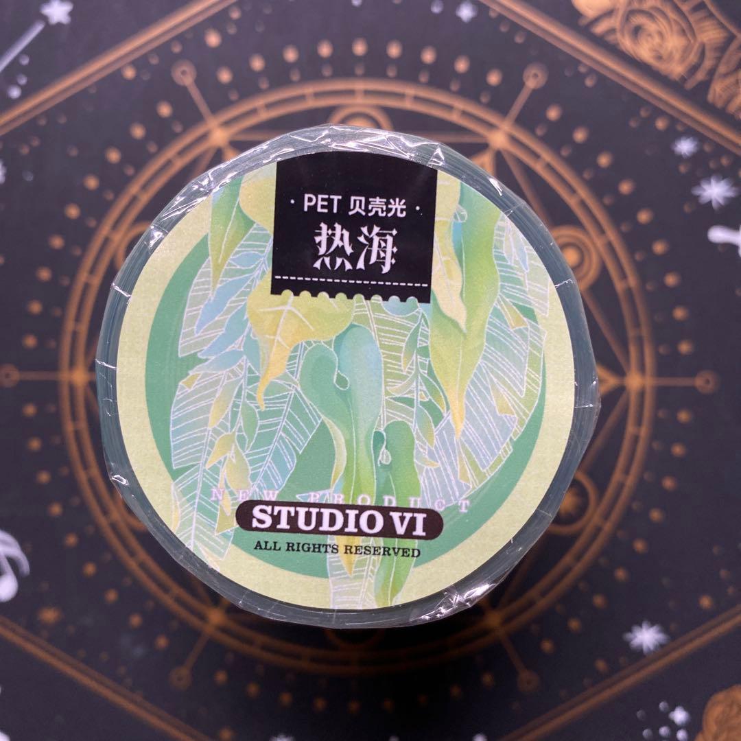 【9453】海外　マステ　3/5/巻　貝殻光マスキングテープ葉っぱ　自然　装飾系