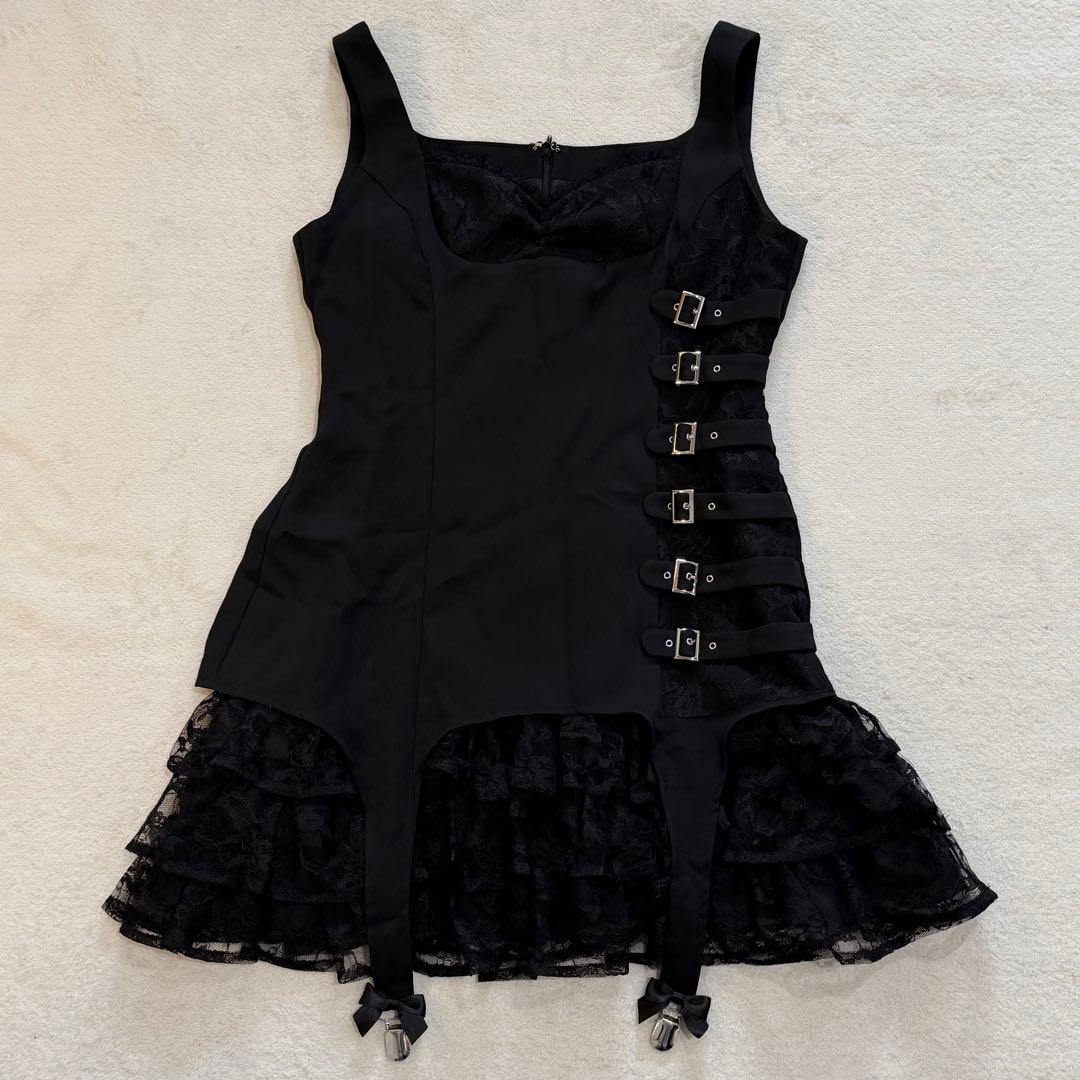 AVENCHUMU Buckle belt garter dress 黒 S