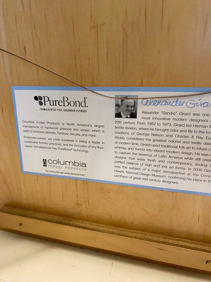 アレキサンダー ジラード　プライウッドパネル