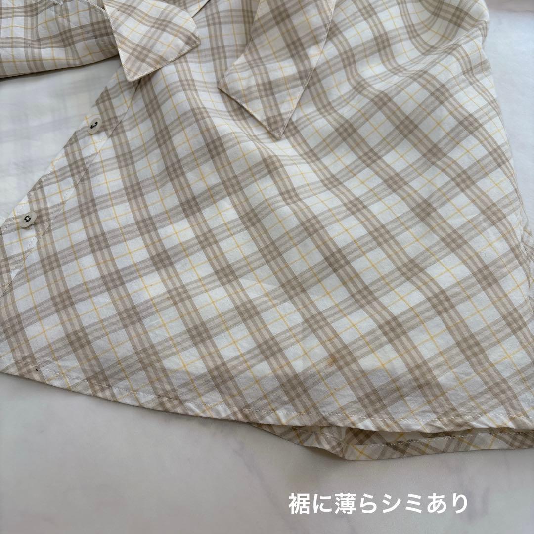 バーバリーブルーレーベル✨️シャツワンピース ノバチェック 紐ベルト 刺繍 ホース