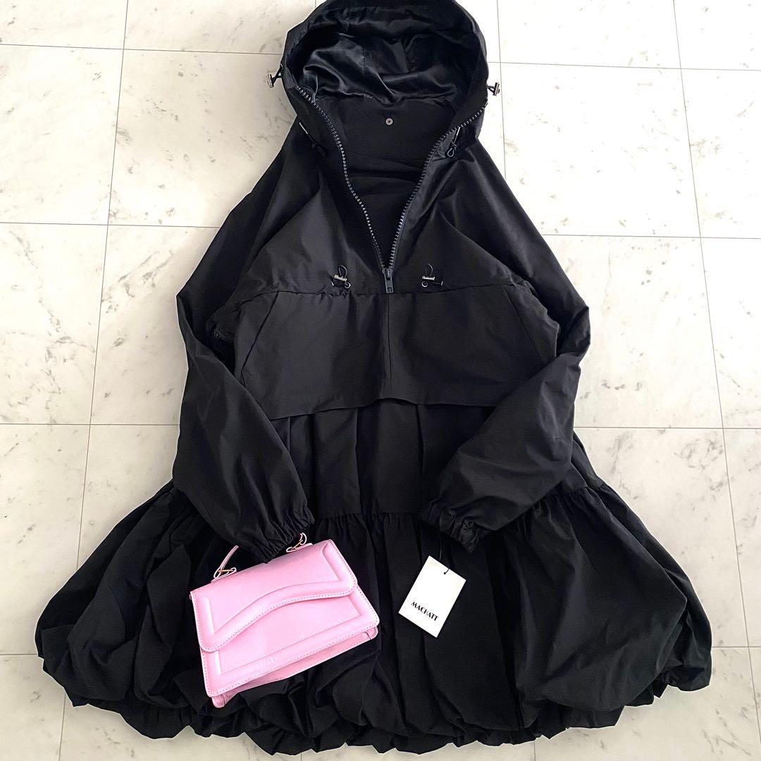 新品 マチャットmachatt 25AW ハーフジップブルゾンドレス ブラックF