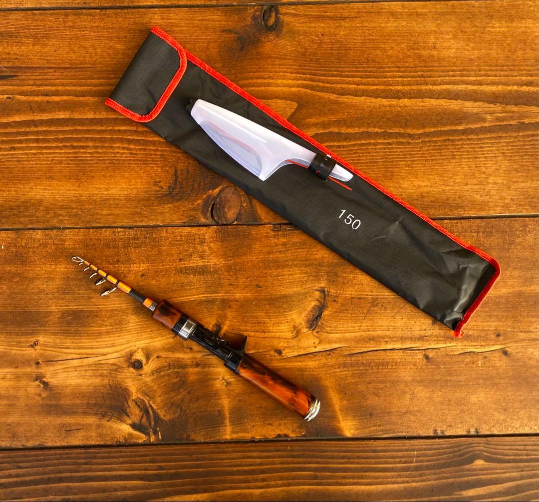 新品未使用　トラウトロッド　4ft9インチ ウッドグリップ　ベイトテレスコロッド