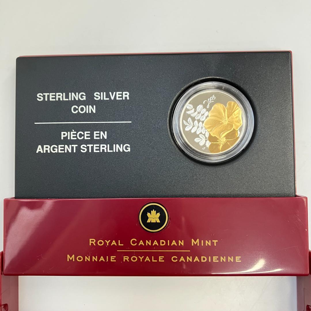 カナダ王立造幣局発行 ゴールデンローズ 50セント銀貨2005年