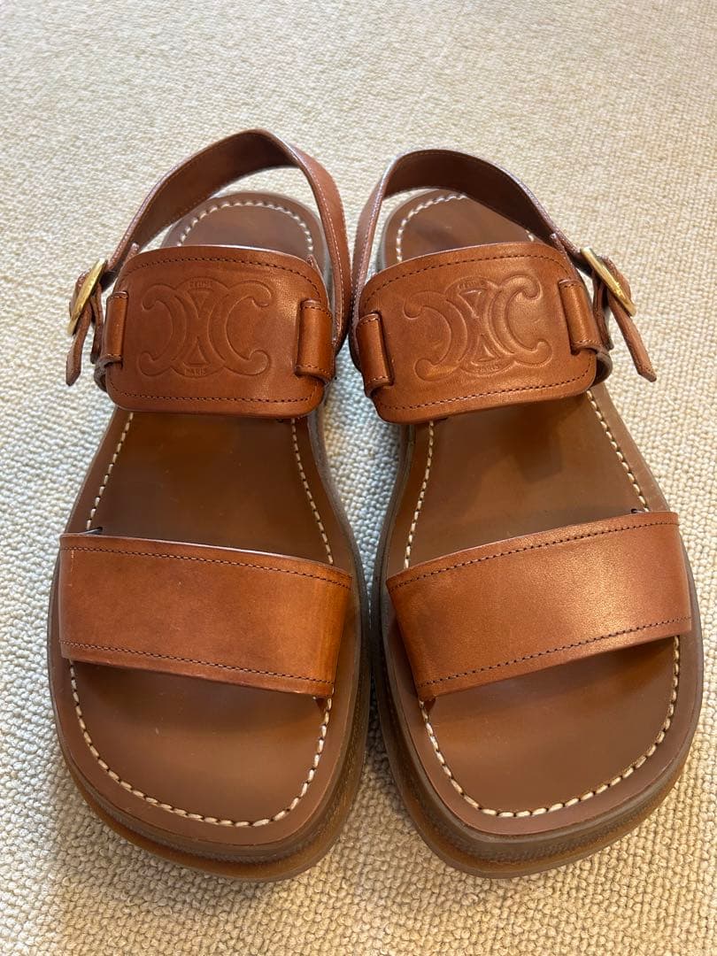 totomini  CELINE ブラウンレザーサンダル