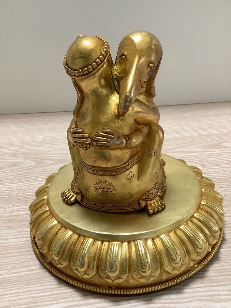 《 チベット密教　新品　1点物 》 オリジナル　鍍金　歓喜天　ガネーシャ　A