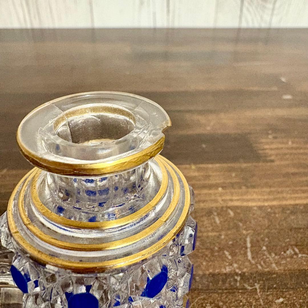 オールドバカラ　ディアマンピエーリーコバルトブルー香水瓶OLD BACCARAT