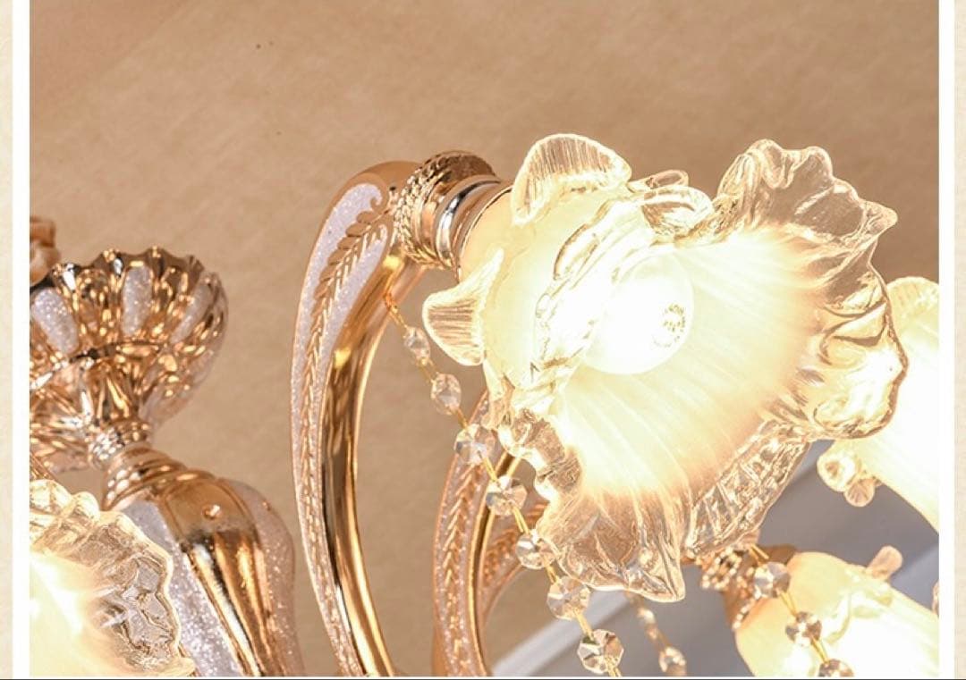 み*ん様 ゴールドクリアシャンデリア 6灯